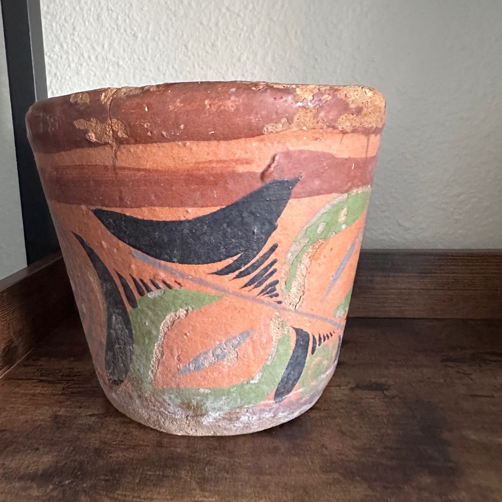 Vintage Mexican Handmade Flower Pot
